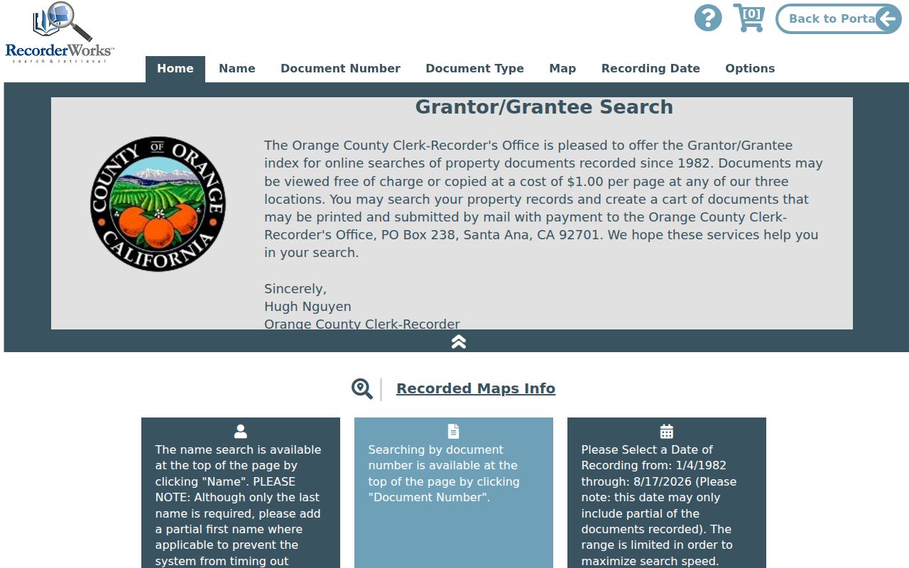 San Juan Capistrano previous residents Orange County grantor grantee index