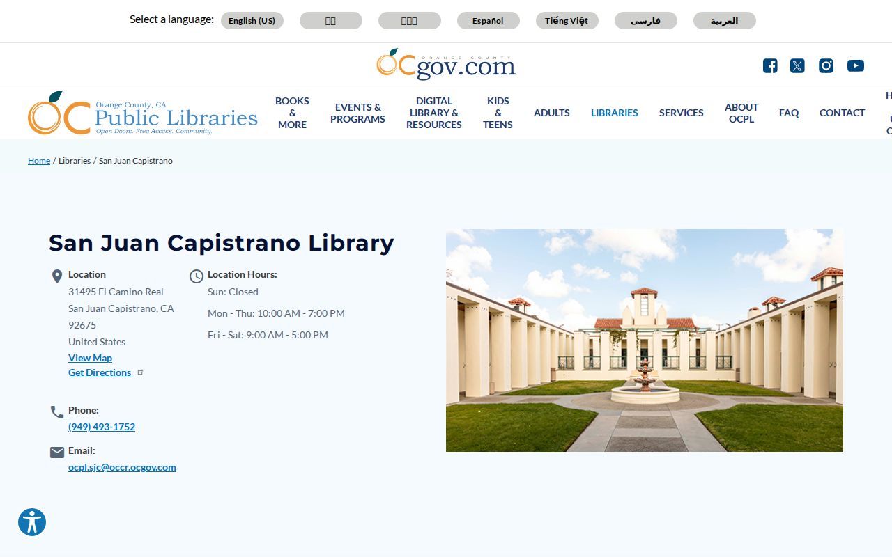 San Juan Capistrano city directory local library history collection