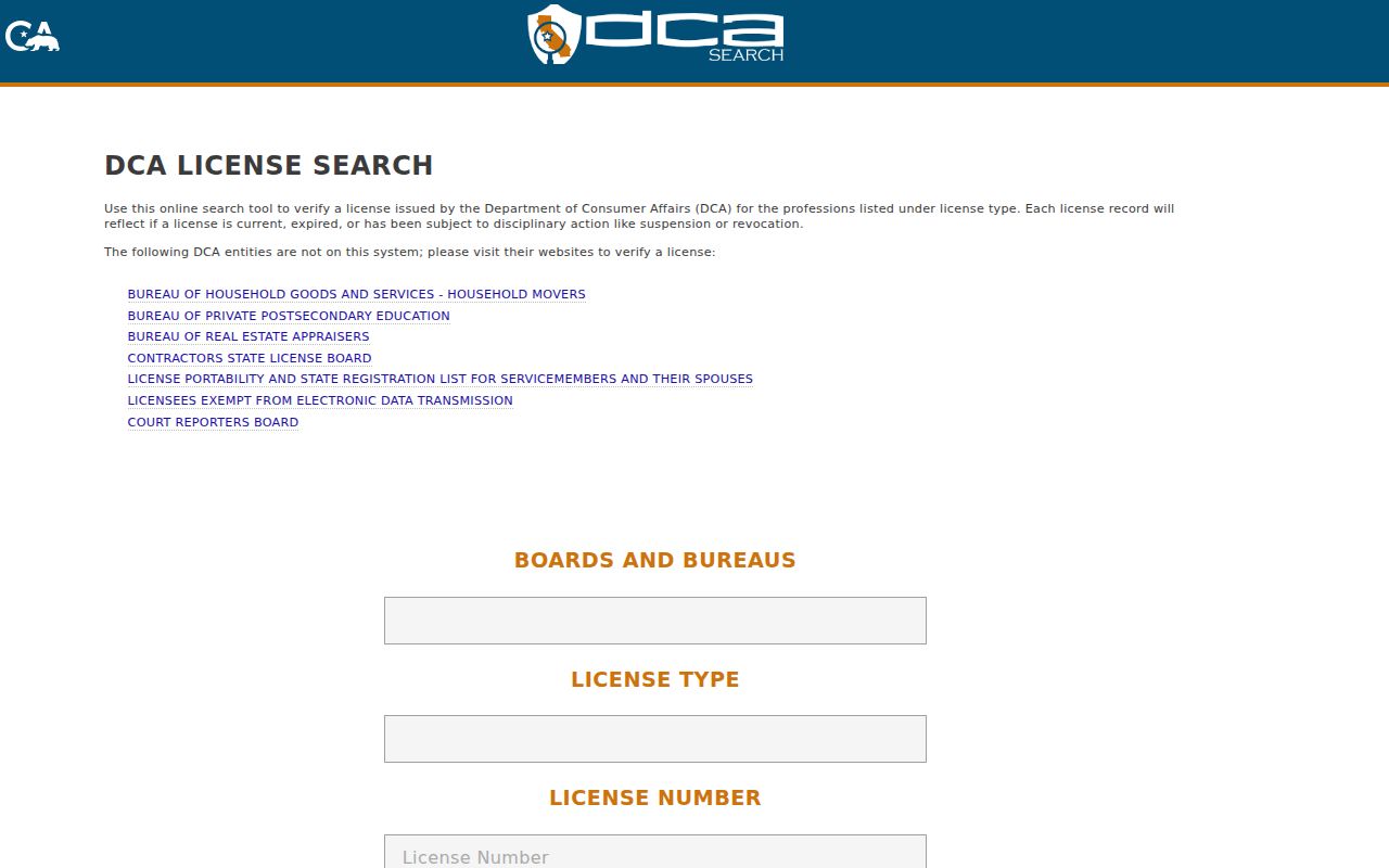 San Juan Capistrano resident lookup California professional license search
